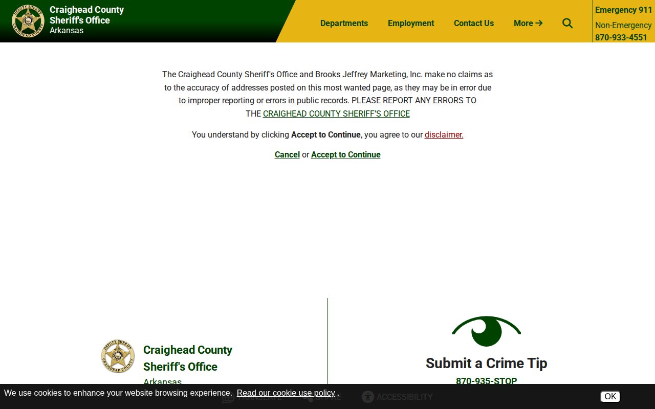 Craighead County arrest warrants Most Wanted source
